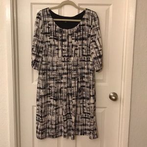 Perceptions Sz XXL lines ruched sleeves pleated